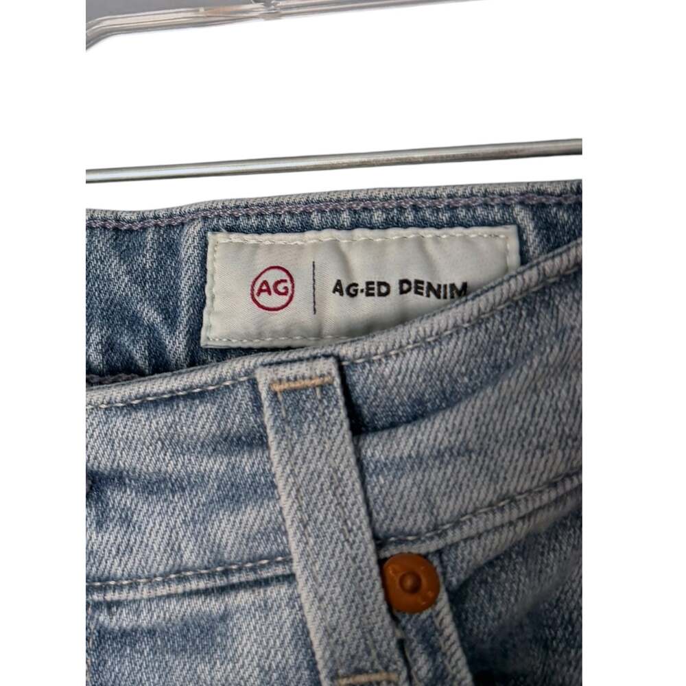 AG Saige Wide Leg Crop Jean Women’s 30 High Rise Raw Hem Blue Vintage Wash - Picture 2 of 7